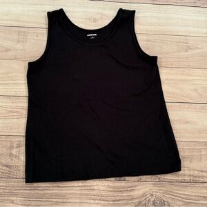 Lands' End Black Cotton Tank Top | Size L